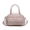 Pink PU leather pillow handbag stylish shoulder crossbody bag for women daily fashion - Pink