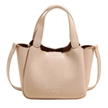 Vintage Damen Handtasche Beuteltasche stylisch Freizeit Einzel Schulter Umhaengetasche beiges - Mit Anhänger / Aprikose