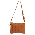 Brown tote bag in pebbled faux leather with cartoon print and gold pendant charms - Small / Yellow Brown