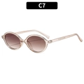 Ovale Vintage-Sonnenbrille mit transparentem champagnegolden Rahmen und braunem Verlauf - Champagner Rahmen Doppeltee Linse