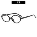 Vintage-Brille mit ovalem schwarzem Rahmen C8 Retro-Blaulichtfilter-Gläser - Schwarzer Rahmen Klare Gläser