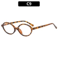 Retro-Rundbrille mit Schildpattmuster in Bernstein-Optik, Modell C9, für Damen und Herren - Schildpatt-Rahmen Klare Linse