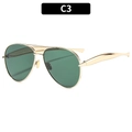 Lunettes de soleil aviateur en métal doré avec verres vert foncé, variante couleur C3 - Monture Dorée Verres Vert Foncé (C3)