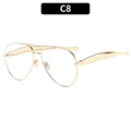 Classic aviator sunglasses with gold metal frame and clear lenses variant C8 - Gold Frame Clear Lens (C8)