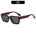Classic square frame sunglasses in deep wine red finish with dark grey lenses - Wine Red Frame / Grey Lenses