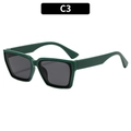 Square minimalist sunglasses in deep green finish with dark gray lenses C3 variant - Green Frame Grey Lens