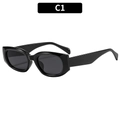 Lunettes de soleil rétro à monture noire épaisse, style C1 et verres polarisés - Monture Noire Verres Gris