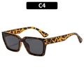 Square tortoise shell polarized sunglasses with brown leopard pattern and dark lenses - Leopard Frame Grey Lens