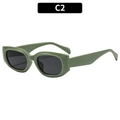 Lunettes de soleil rétro vert sauge à monture large et verres gris mat C2 - Monture Verte Verres Gris