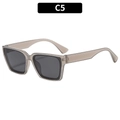 Square translucent grey sunglasses with dark grey lenses and a minimalist frame - Translucent Grey Frame Grey Lens