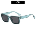 Square sunglasses featuring transparent blue frames and dark grey lenses in C6 colorway - Transparent Blue Frame Gray Lens