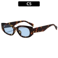 Retro cat-eye sunglasses with tortoise shell frame and transparent light blue lenses - Tortoise Frame Blue Lens