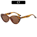 Trendige Cat-Eye-Sonnenbrille mit Schildpatt-Rahmen und braun getönten Gläsern - Leopard Rahmen Tee Linse (C7)