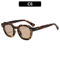 Modische polygonale Sonnenbrille mit Schildpatt-Rahmen und braunen Gläsern im Trend - Schildpatt Rahmen Champagner Linsen (C6)