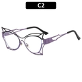 Montatura occhiali a farfalla viola e nera con design a contrasto di colore - Stile Viola & Nero (C2)