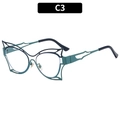 Montatura per occhiali cat-eye in metallo bicolore verde acqua e nero stile farfalla - Stile Verde & Nero (C3)