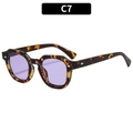 Polygon-Sonnenbrille mit Schildpatt-Rahmen und lila Gläsern, Modell C7 - Schildpatt Rahmen Lila Linsen (C7)