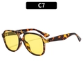 Retro aviator sunglasses with tortoiseshell frames and yellow transparent lenses - Tortoise Frame Yellow Lens