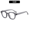 Modische Polygon-Sonnenbrille mit transparentem grauem Rahmen und Metallscharnieren - Transparenter Grauer Rahmen Klare Linsen (C10)