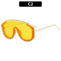 Gafas de sol oversize sin montura con lentes amarillas y montura de metal dorado - Montura Naranja Lentes Amarillas