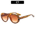 Lunettes aviateur vintage à monture écaille de tortue et verres dégradés orange C7 - Monture Écaille Dégradé Marron