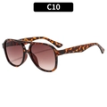 Classic aviator sunglasses with tortoise frame, double bridge and brown gradient lenses - Leopard Frame Gradient Brown Lens