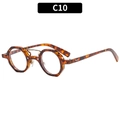 Retro tortoise shell sunglasses with mixed acetate and metal frame in C10 style - Tortoise Frame Clear Lens