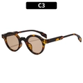 Gafas de sol redondas de carey con cristales marrón oscuro para un estilo retro chic - Montura de Carey Lentes Té Claro