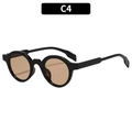 Gafas de sol redondas negras con montura gruesa y lentes marrones translúcidas - Marco Negro Lentes de Té Claro