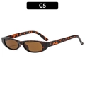 Retro tortoise shell oval sunglasses with brown lenses in a vintage Y2K C5 style - Tortoise Frame Tea Lens (C5)