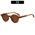 Fashionable tortoise shell round sunglasses with dark brown lenses for unisex wear - Tortoiseshell Frame Tea Lens