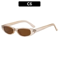 Vintage narrow oval sunglasses with translucent light coffee frame and brown lenses - Translucent Tea Frame Deep Tea Lens (C6)