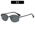 Lunettes de soleil Y2K en métal avec monture noire et verres gris foncé UV400 - Monture Noire Verres Gris
