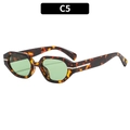 Lunettes de soleil rétro géométriques avec monture écaille et verres verts clairs C5 - Monture Écaille Verres Verts