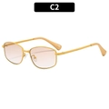Lunettes de soleil Y2K avec monture en métal doré et verres rose clair modèle C2 - Monture Dorée Verres Ambrés Dégradés