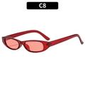 Retro small oval sunglasses with translucent red frame and matching lenses for Y2K style - Translucent Red Frame Red Lens (C8)