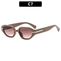 Lunettes de soleil rétro géométriques à monture marron avec verres dégradés et métal - Monture Café Dégradé Thé