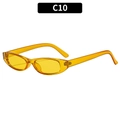 Retro small oval sunglasses in bright transparent yellow finish for men and women - Translucent Yellow Frame Yellow Lens (C10)