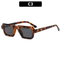 Square tortoiseshell sunglasses with grey lenses and thick frame, color code C3 - Tortoise Frame Gray Lens (C3)