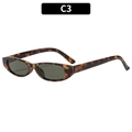 Retro tortoise shell cat eye sunglasses with dark green oval lenses, C3 variant - Tortoise Frame Dark Green Lens (C3)