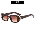 Retro-Rechteck-Sonnenbrille mit dunkelbraunem Rahmen und Verlaufsgläsern in Braun - Tee Rahmen Tee Verlaufslinse (C6)