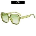 Polygon fashion sunglasses with transparent green frames and gradient green lenses - Transparent Green Frame Gradient Green Lens (C8)