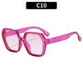 Polygonal sunglasses in translucent rose pink frame with matching dark pink lenses - Purple Pink Frame Gradient Pink Lens (C10)