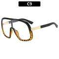 Fashion oversized black and leopard print frame sunglasses with gold metal temples - Black & Tortoise Frame Clear Lens