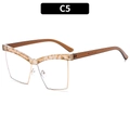 Occhiali cat-eye C5 in tartaruga chiara e oro con stanghette color ambra - Ambra Marmorizzata (C5)