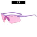 Sportzonnebril met paars kunststof montuur en roze doorschijnende glazen in C3-stijl - Paars Frame Roze Lenzen (C3)