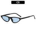 Cat eye sunglasses in classic black frame with transparent light blue lenses - Black Frame Blue Lens