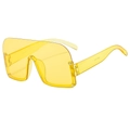Lunettes de soleil bouclier carrées sans monture jaunes avec un design monobloc - Monture Jaune Verres Jaunes