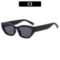 Occhiali da sole cat-eye neri da donna con finiture dorate e design moderno - Montatura Nera Lenti Grigie (C1)