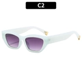 Occhiali da sole cat eye azzurro traslucido con lenti sfumate di colore viola - Blu Gelatina Doppie Lenti Grigie (C2)